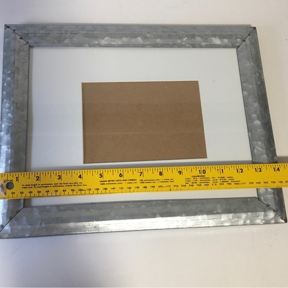 Hobby Lobby Accents Galvanized Metal Matted Pic Frame 1 X 14 Hangs